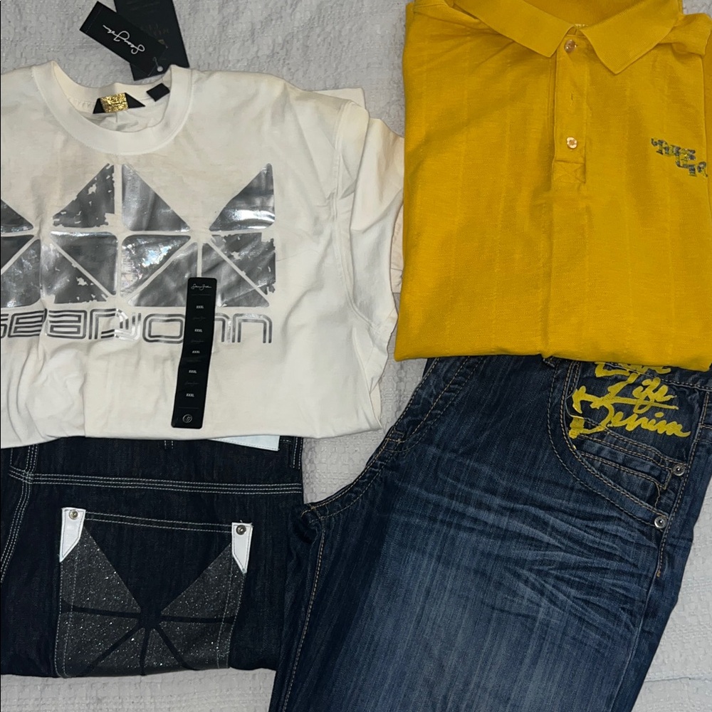1 Sean John outfit(new) 40x32, 1 Azzure outfit 40x32 shirt 5xl